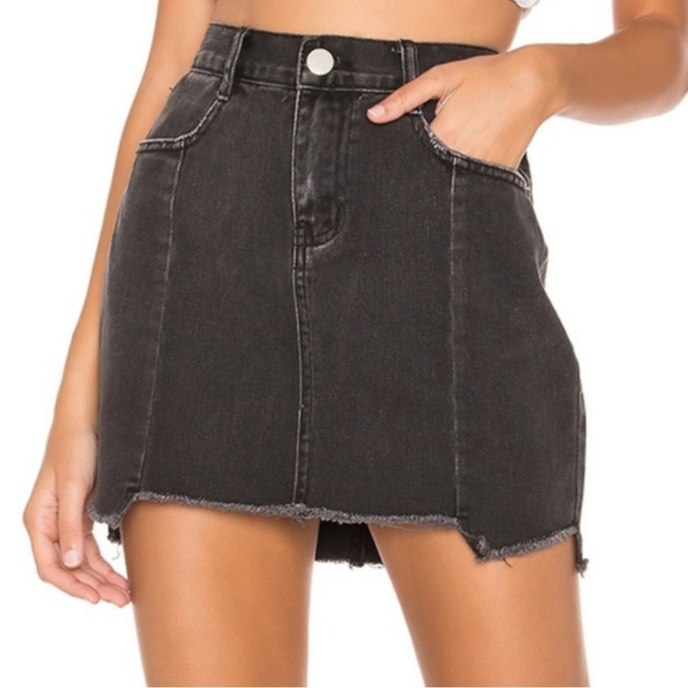 NWT Black Superdown Denim Skirt